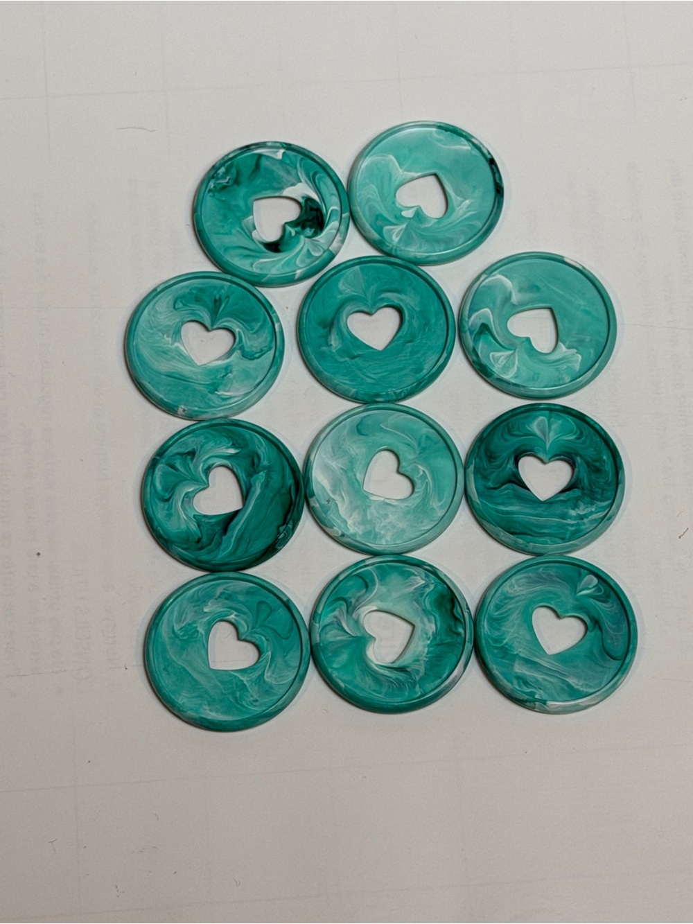 Happy Planner 11 Discs Teal Aqua Marble Heart Planner
